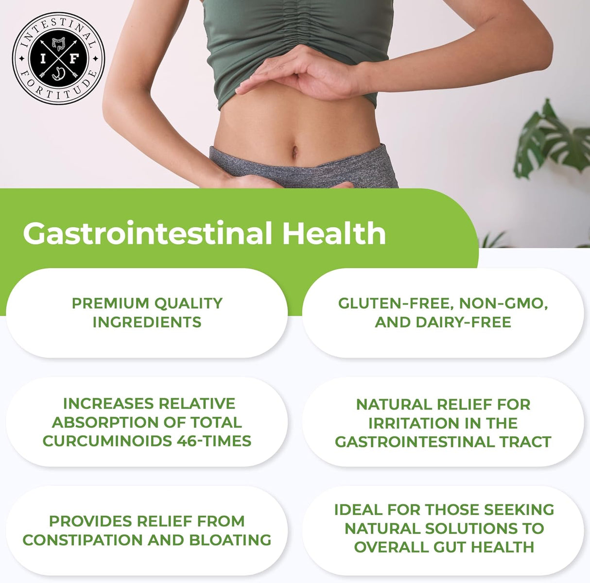 Suplemento Digestivo Intestinal Fortitude AI-5, Sin GMO, Sin Lácteos