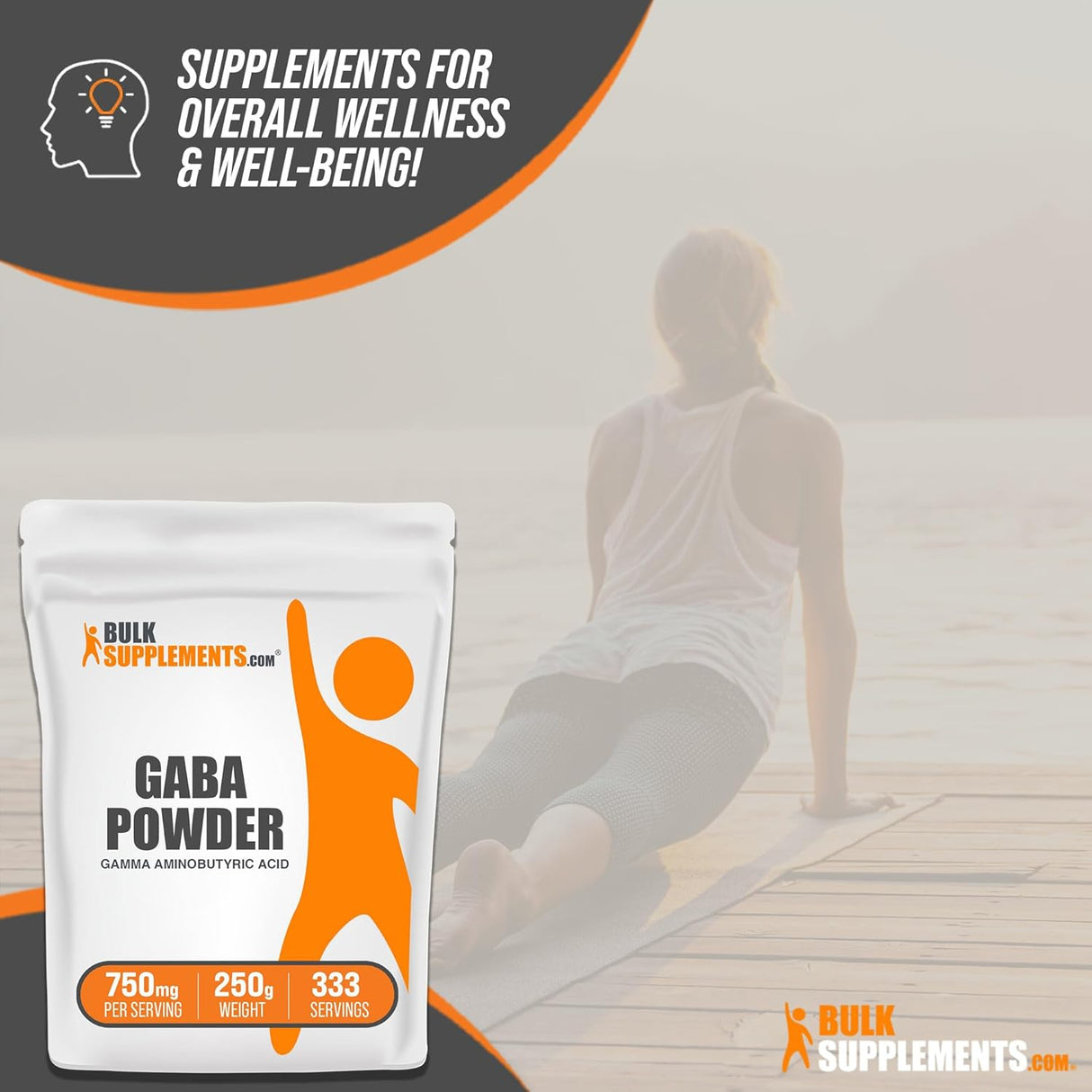 Suplemento BulkSupplements ácido gamma aminobutírico (GABA)