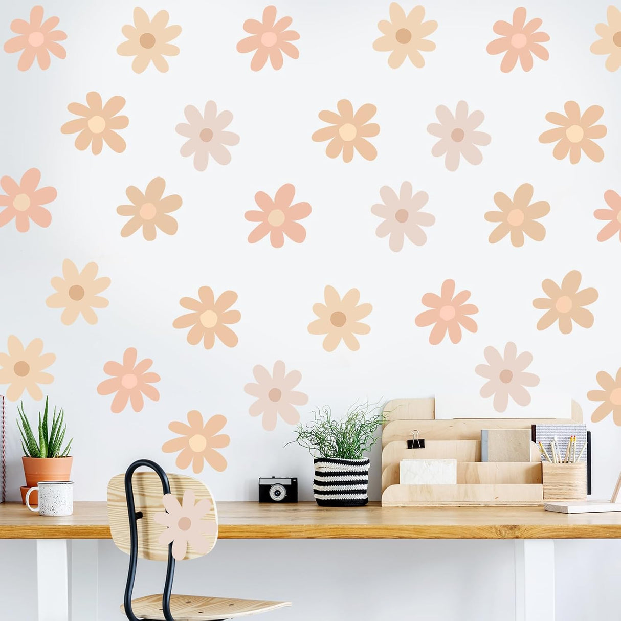 Vinilo Decorativo BBTO Flor de Margarita para Paredes, Simple