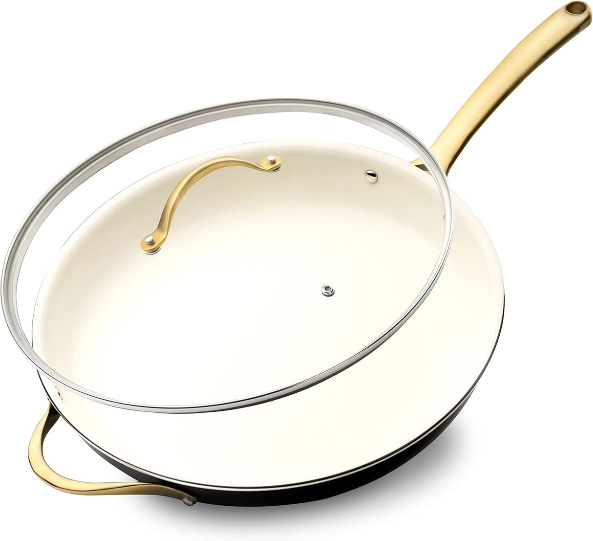 Sartén antiadherente con tapa NUTRICHEF NCHGLDX14