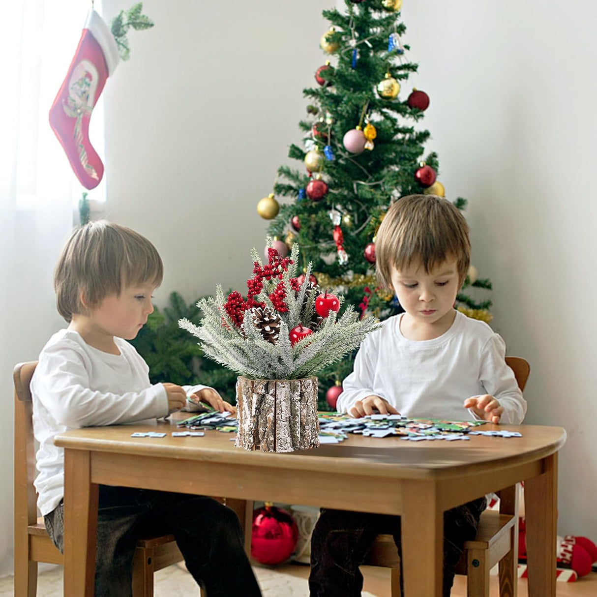 Árbol de Navidad Artificial Mini, Super Holiday, 13.7 Pulgadas