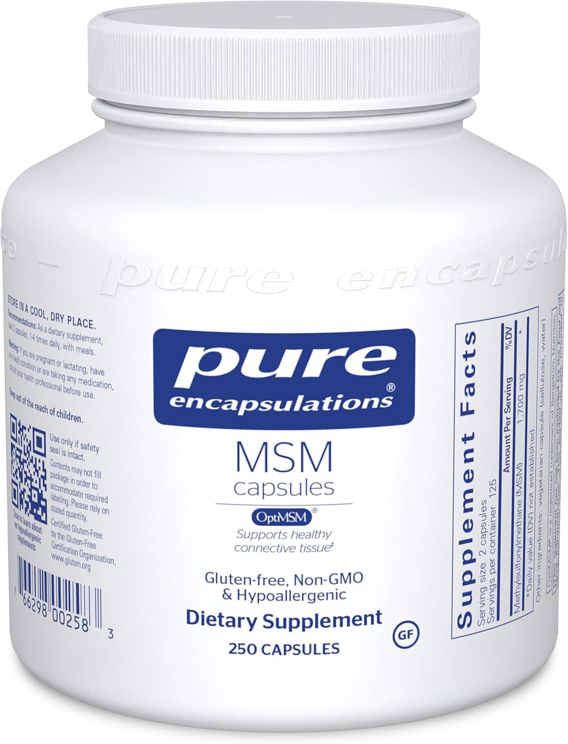 Suplemento de azufre para apoyar articulaciones 250 cápsulas