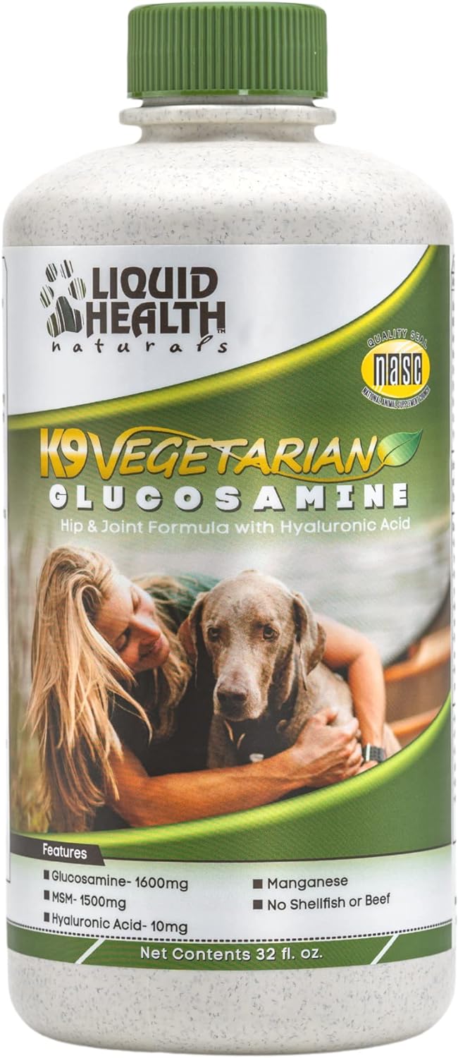 Glucosamina líquida vegetariana para perros, salud articular