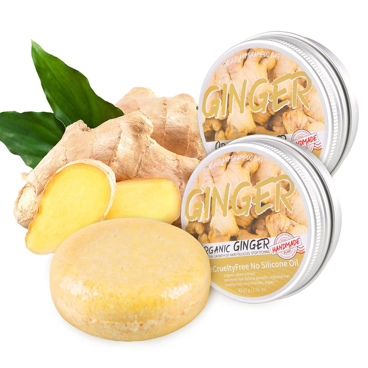 Shampoos y Acondicionadores 2 barras de champú de jengibre