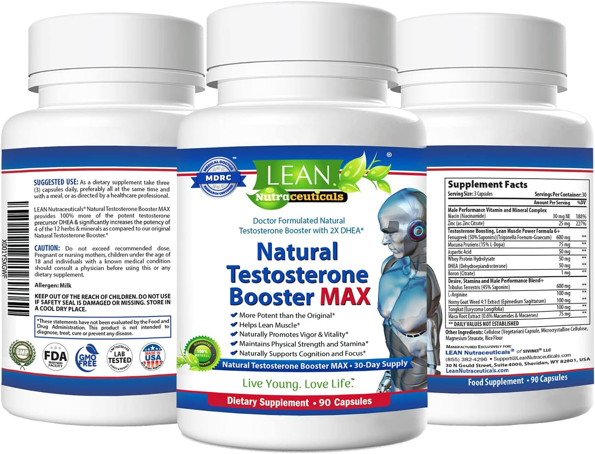 Suplemento Potenciador de testosterona para hombres 90 cáp