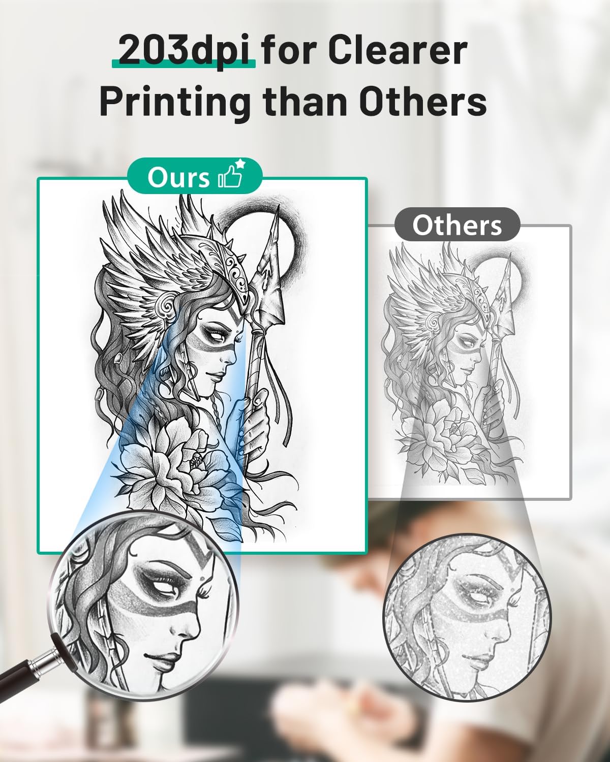 Itari M08F - Impresora inalámbrica de plantillas de tatuaje