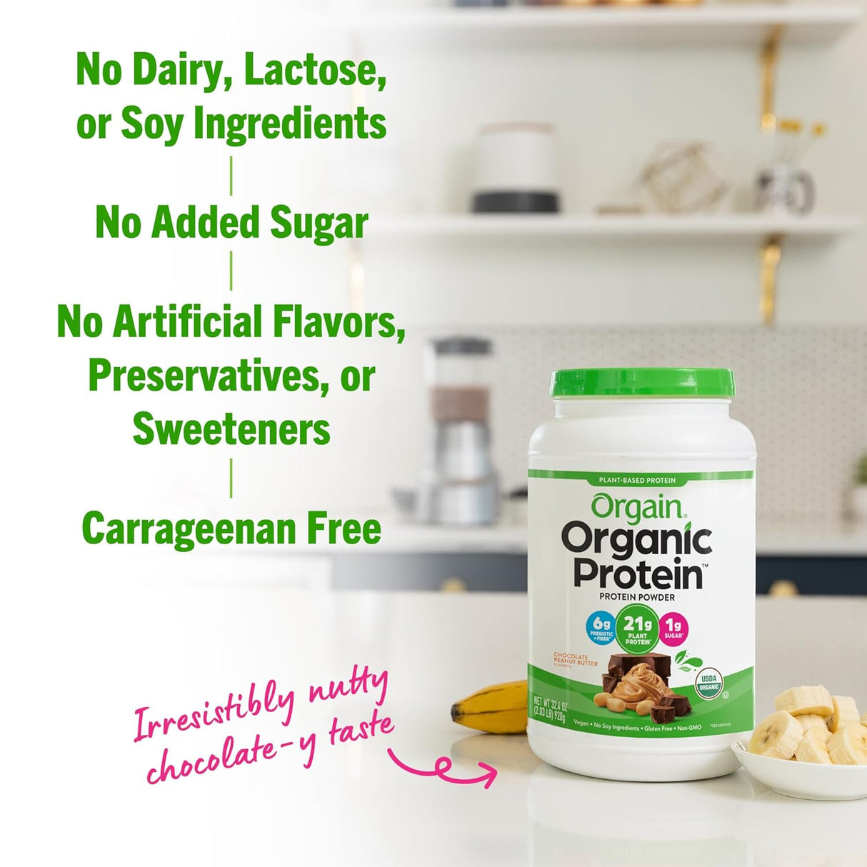 Polvo de Proteínas Vegetales Orgánicas, Sabor Mantequilla