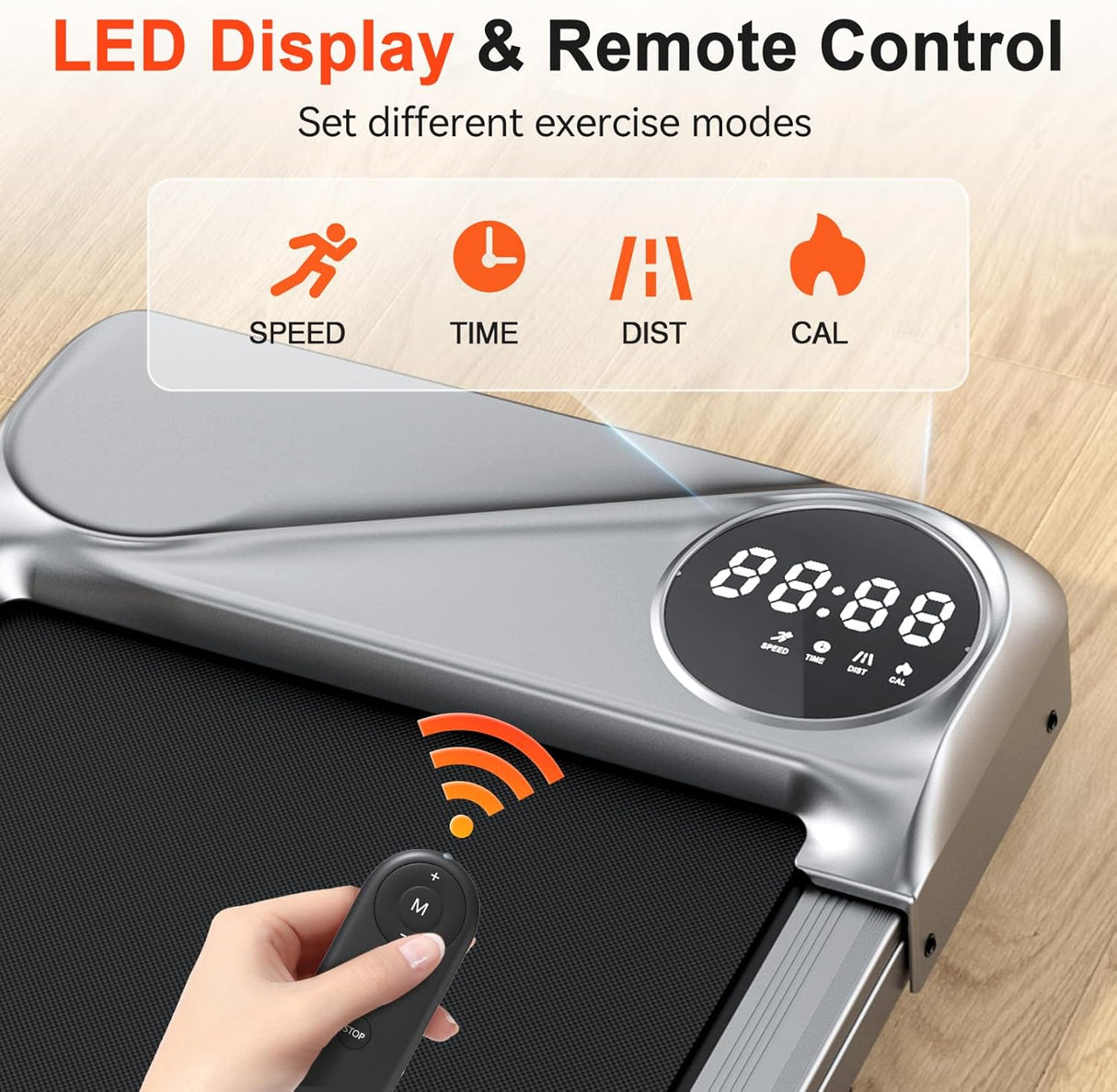 Caminadora THERUN bajo escritorio, portátil 2.5HP, 265 lbs