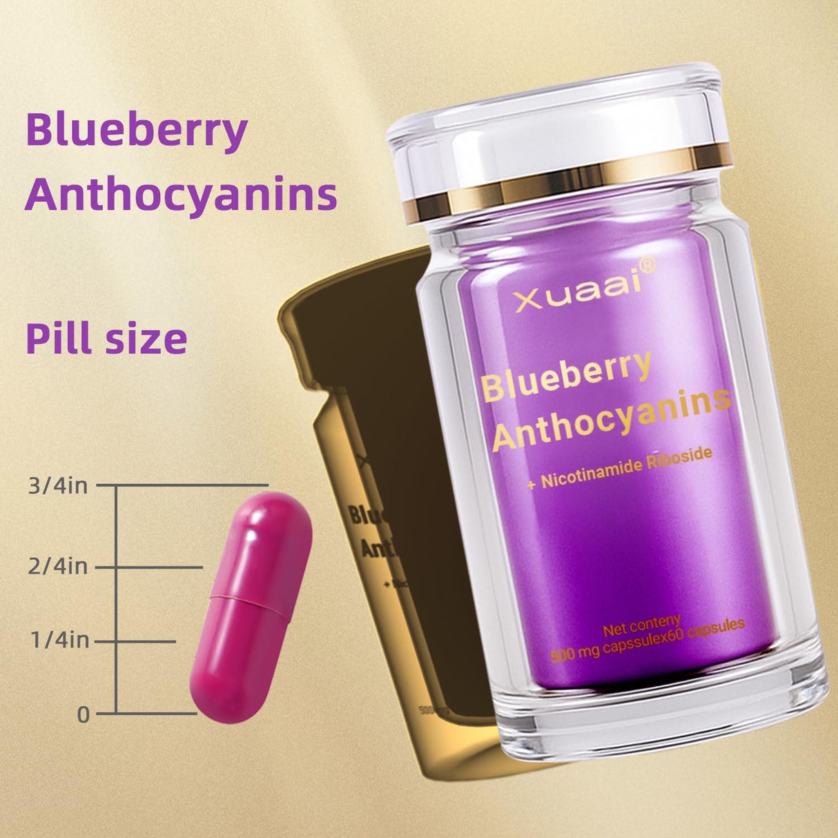 Suplemento de Antocianinas y Luteína NAD+ Premium, 60 C