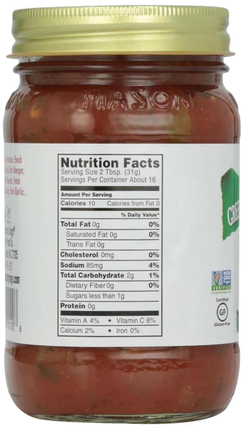 Salsa Verde Suave Green Mountain Gringo, 16 oz, 454 g