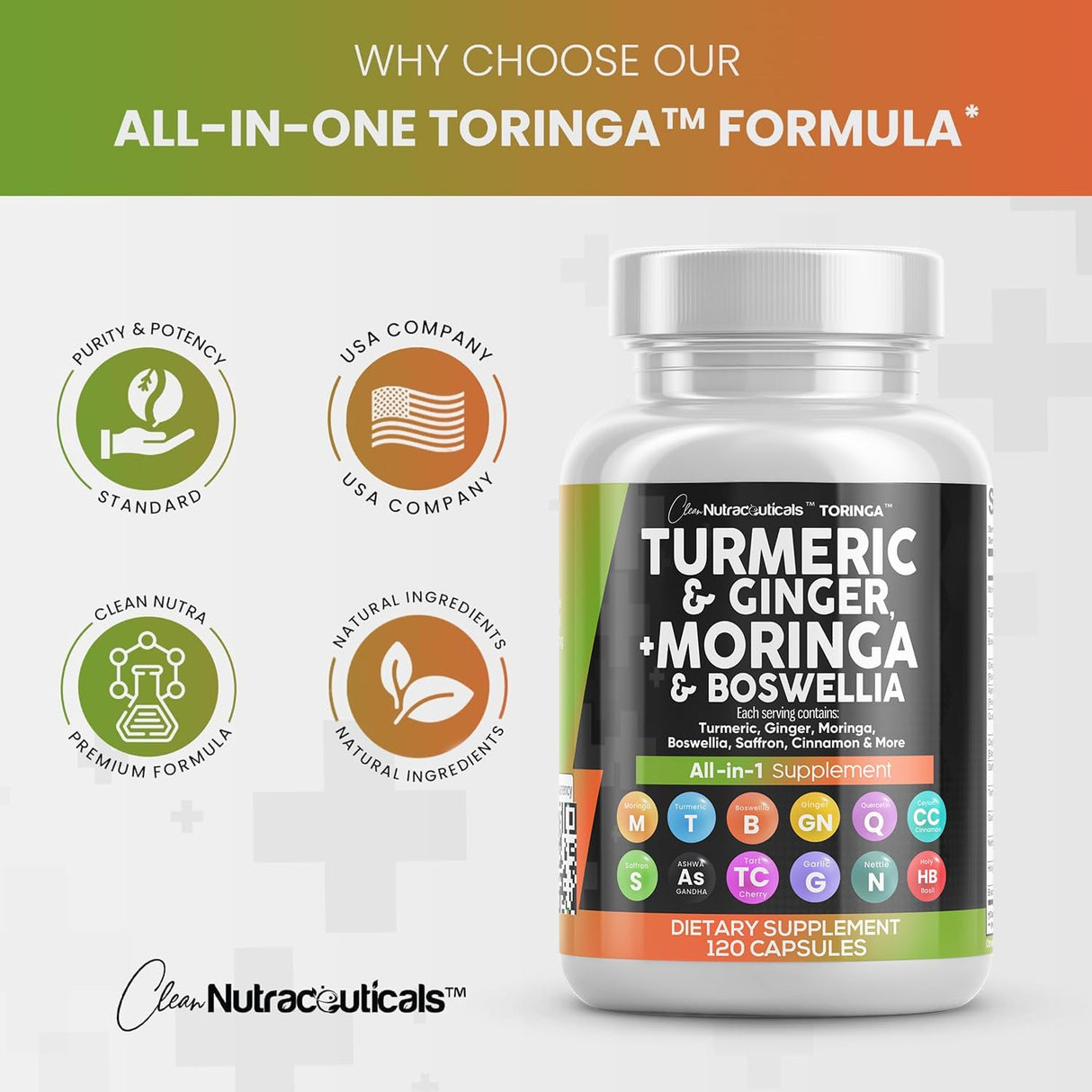 Suplemento de Cúrcuma y Moringa | Salud Natural, 1Pack