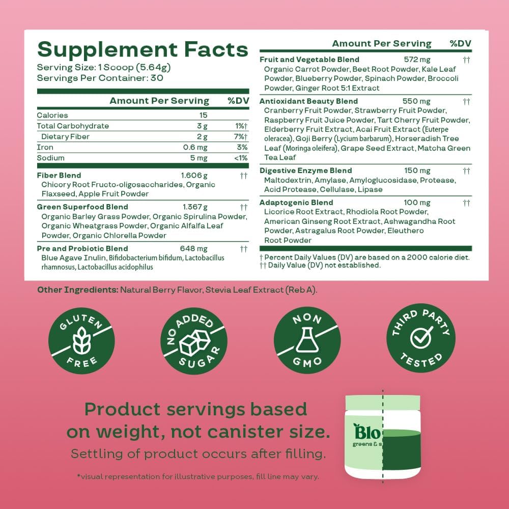 Polvo de Superalimentos Bloom, Enzimas Digestivas, 30 SVG