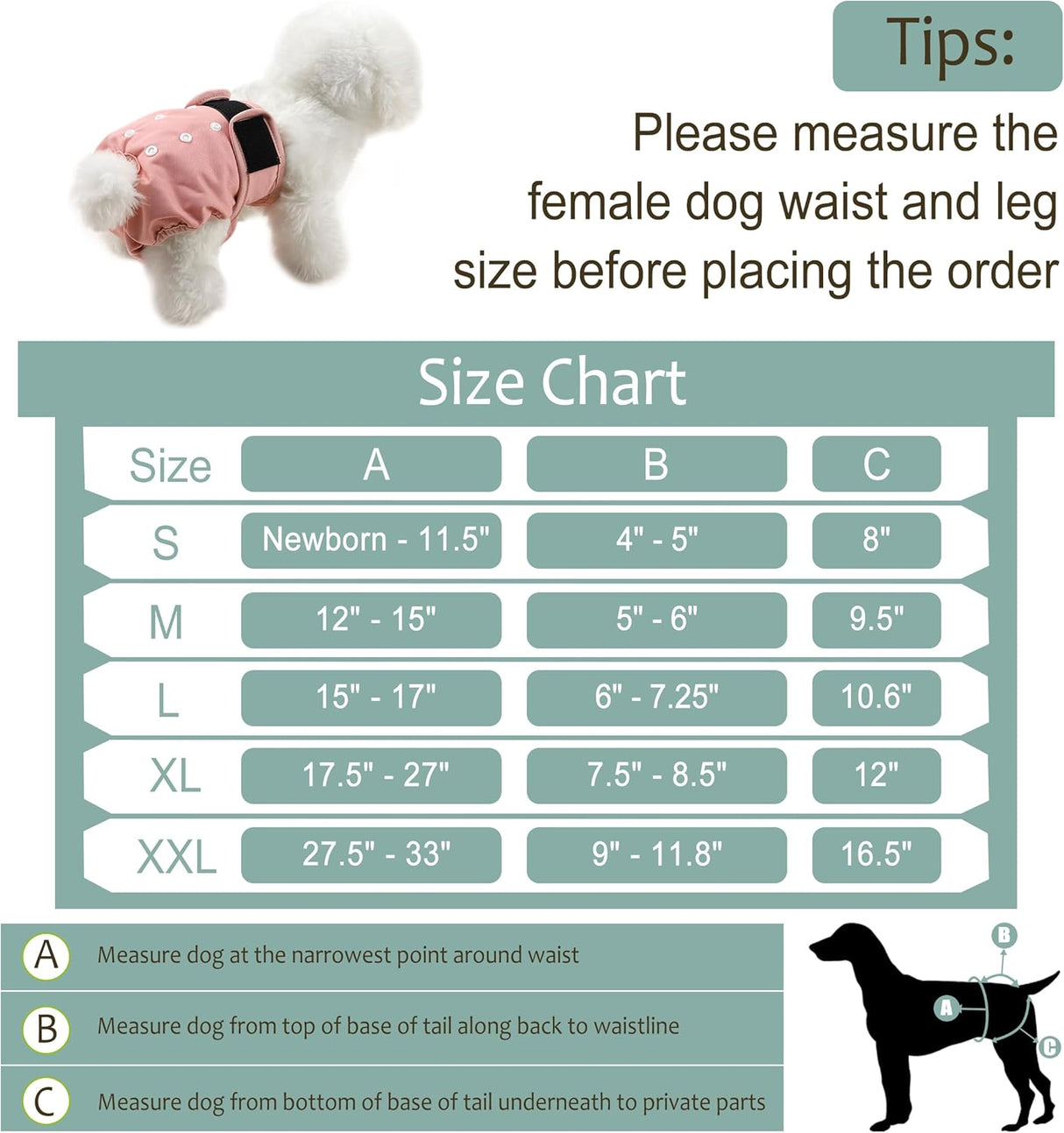 Grecle Pañales lavables para perras en celo – Pañales