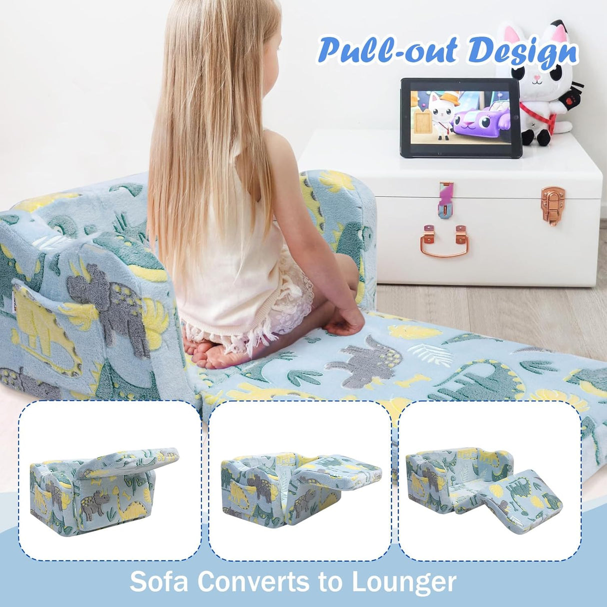 Silla de felpa suave y plegable para niños pequeños