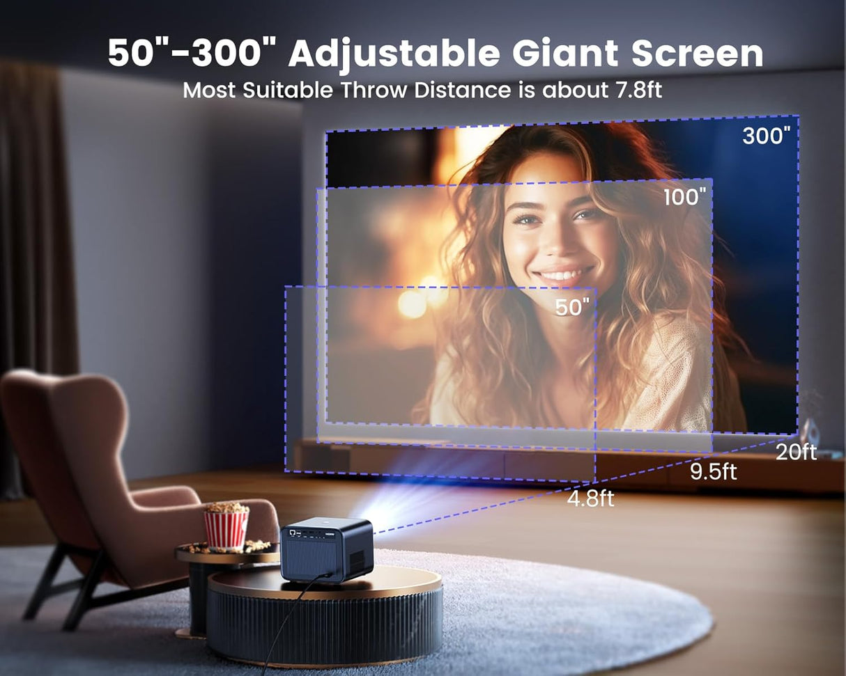 Proyector 4K WiMiUS, Wifi6, Bluetooth, 700ANSI, 1080P, 7000+Apps