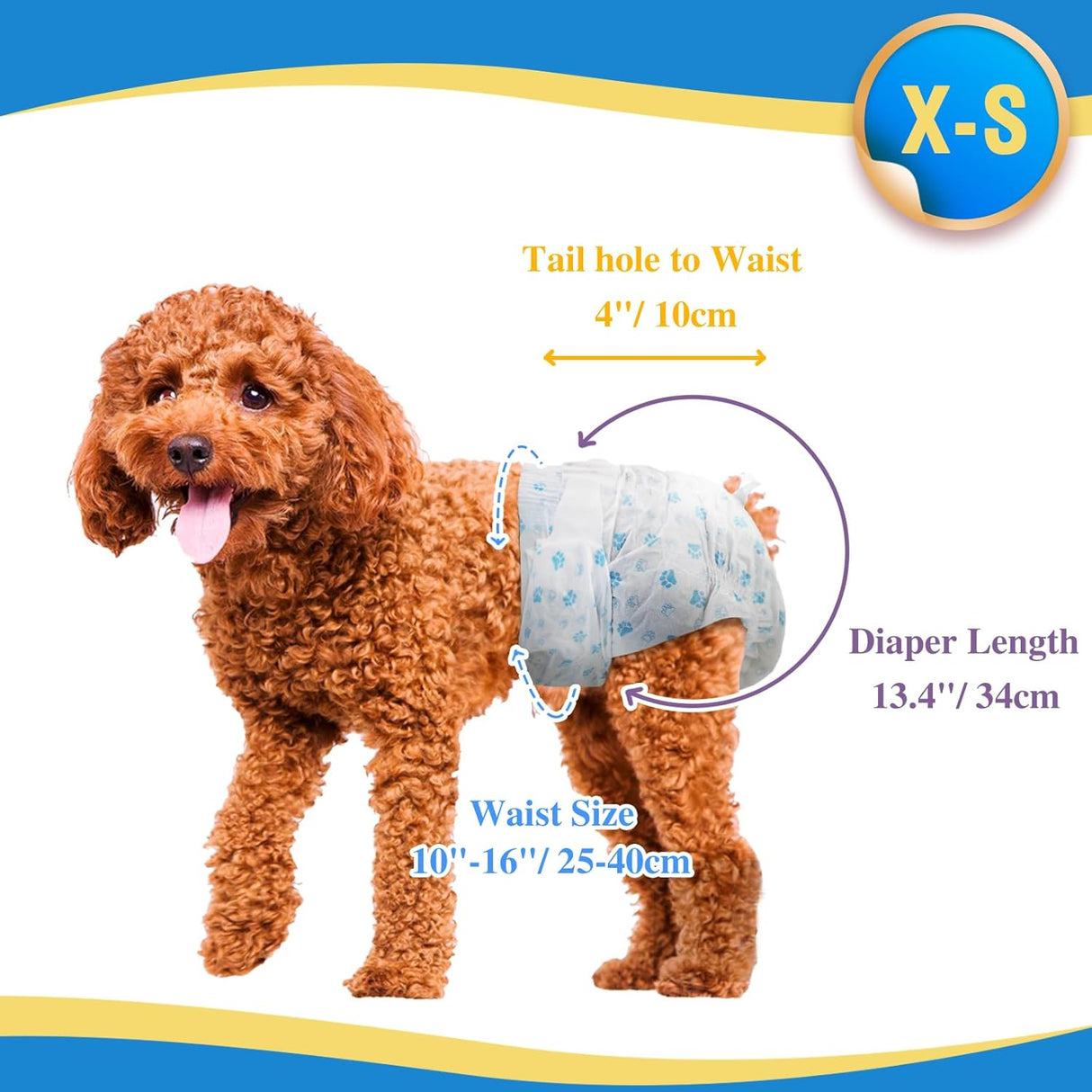 IMMCUTE Pañales para perras,30unidades,pañales súper absorbentes