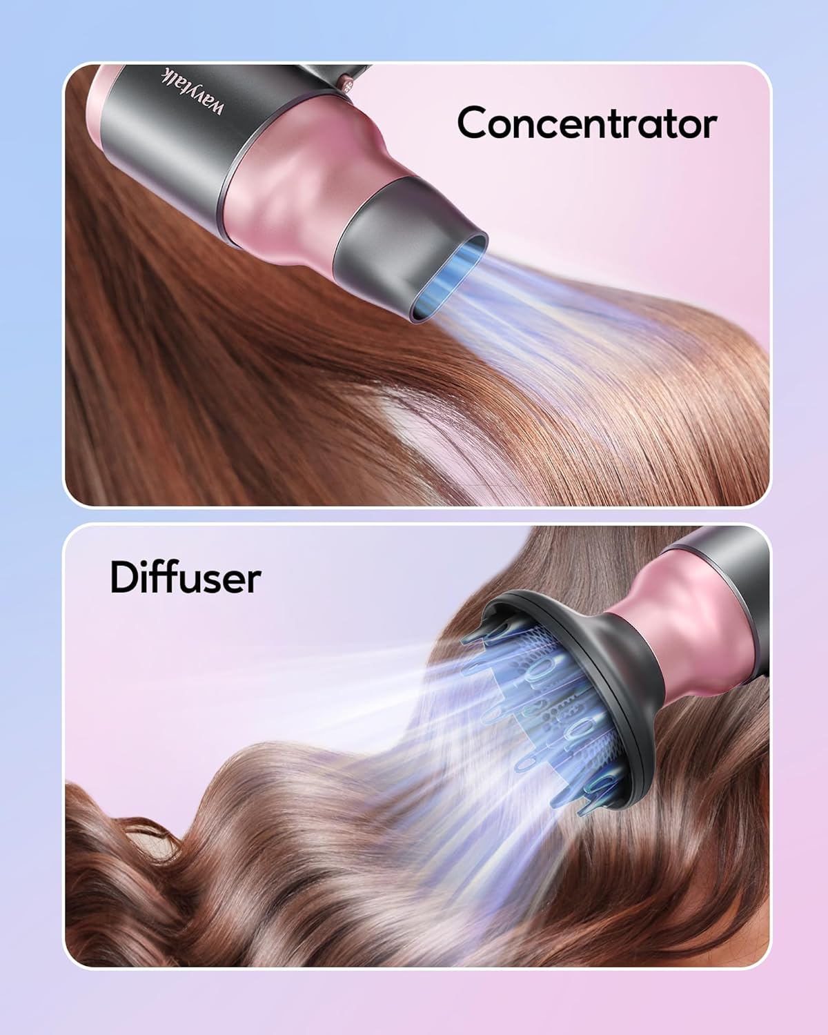 Secador de pelo portátil con difusor mini de pelo plegable