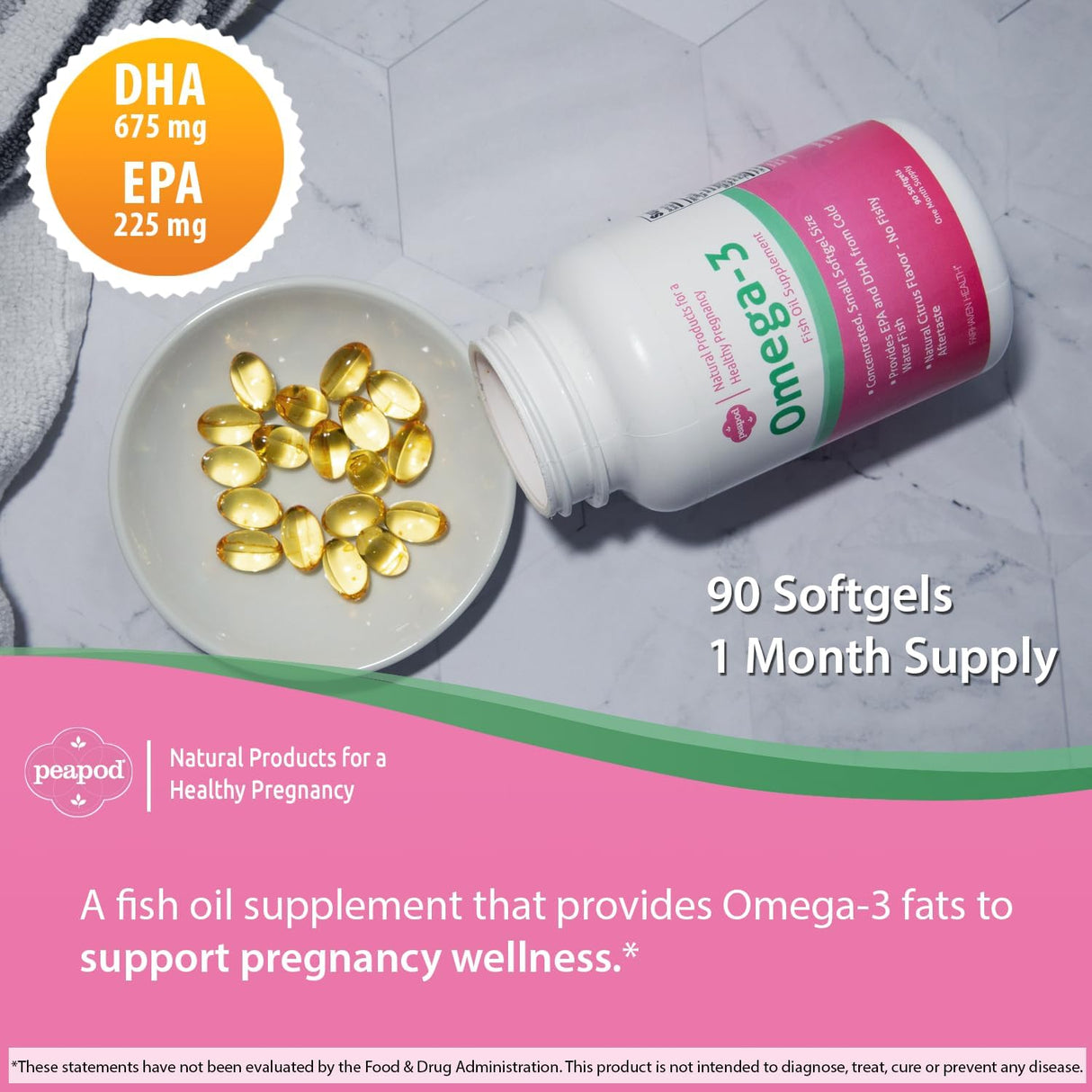 Peapod Omega-3 Premium Suplemento de aceite de pescado