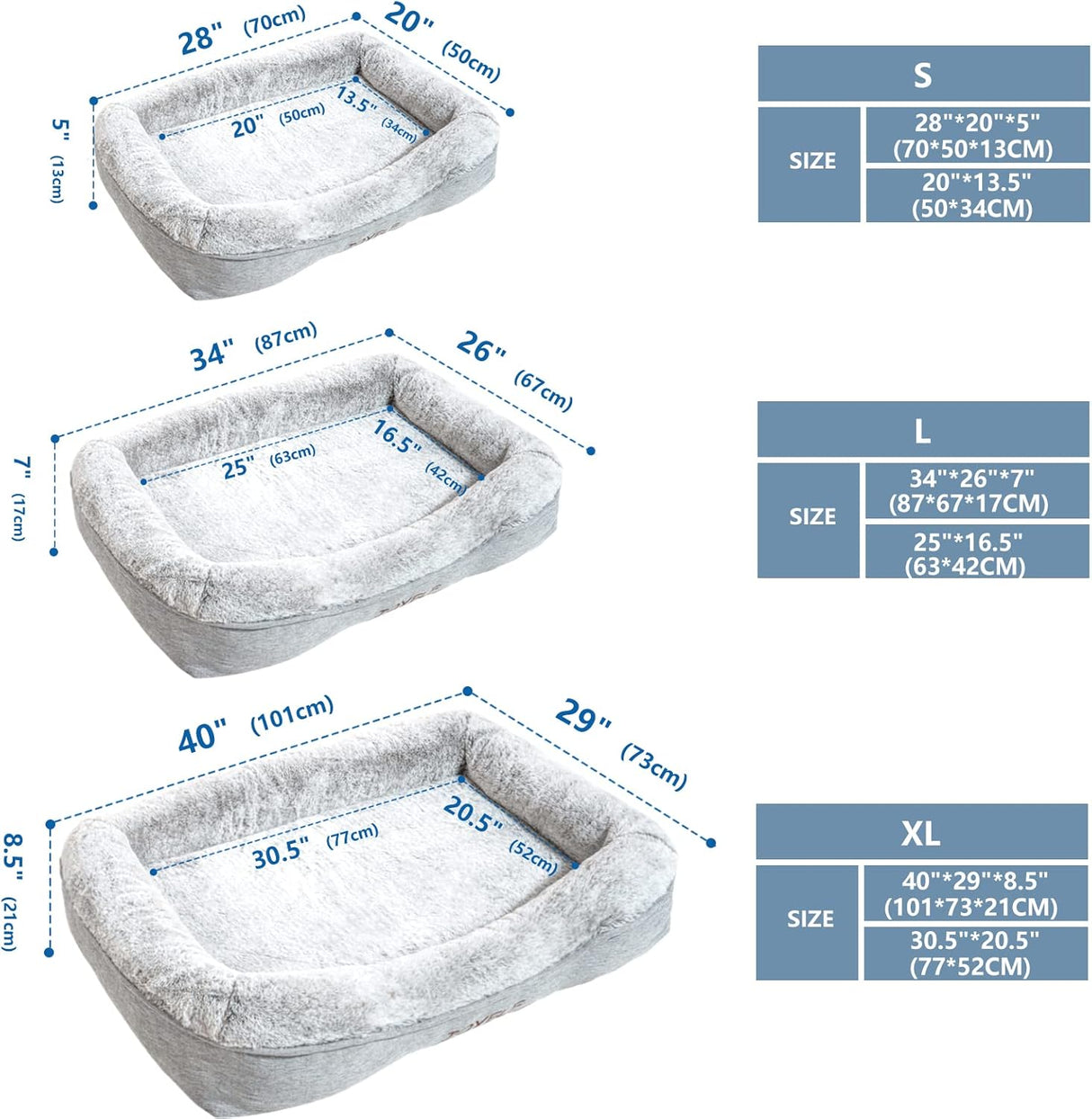 Cama ortopédica para perro JOYELF, espuma memoria, grande, modelo libre