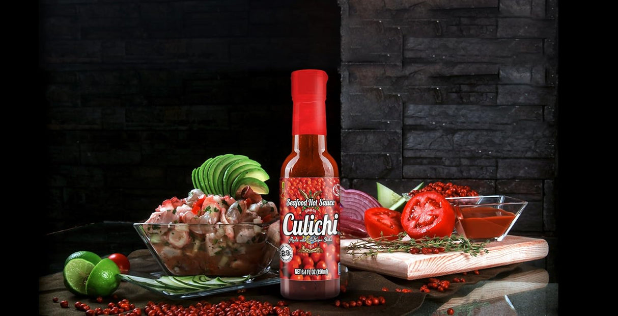 Salsa Culichi™ Salsa Picante de Mariscos con Chiltepin (3 Bot)