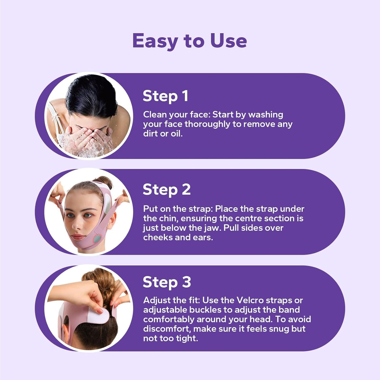 Faja V-Line Lifting, Reusable, para dormir, modelo V-Shaped