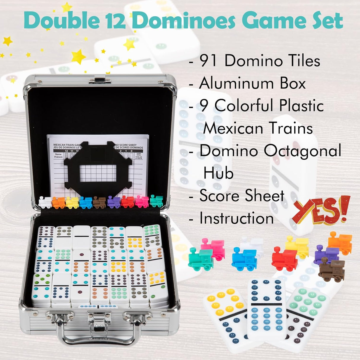Juego de Dominó Mexicano DAILYLIFE, Doble 12, 91 Fichas