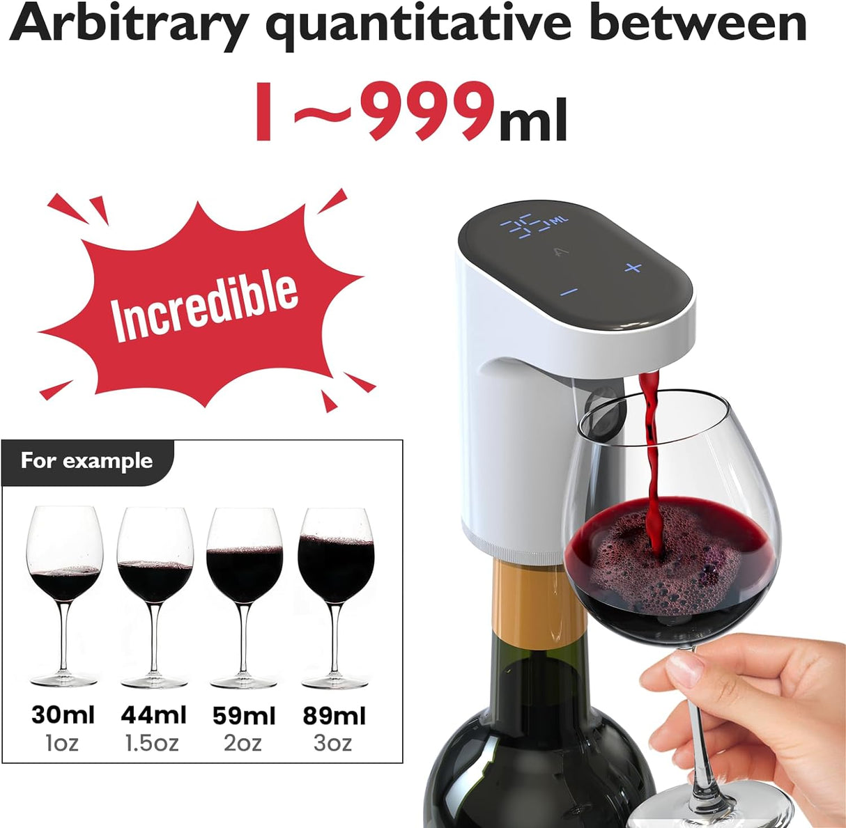Decantador Aerador Eléctrico de Vino, Regalo Único para Él