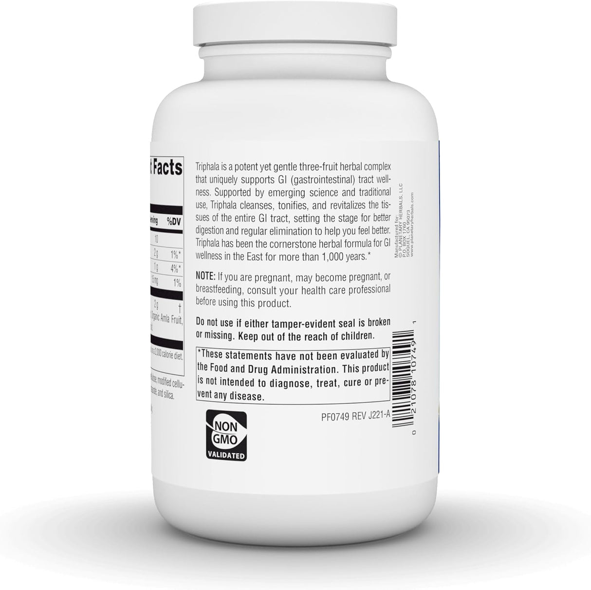 Suplemento Planetary Herbals Triphala 1000mg - 270 Tabletas