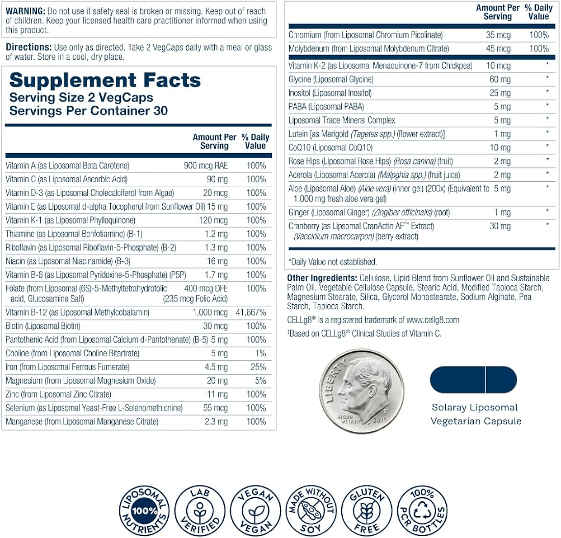 Suplementos Multivitamínico liposomal para mujeres 50 Plus