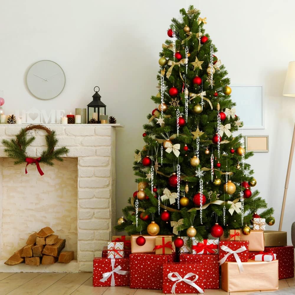 24 Pzs Adornos Cristales Árbol Navidad - Decoración Colgante