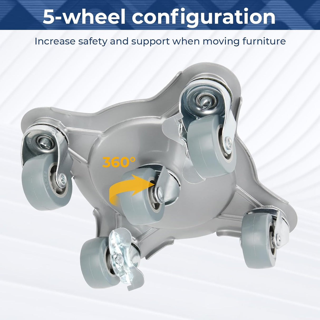 Carretilla de Muebles GCCSJ, 5 Ruedas, 360°, 3086 LB, Modelo 3086