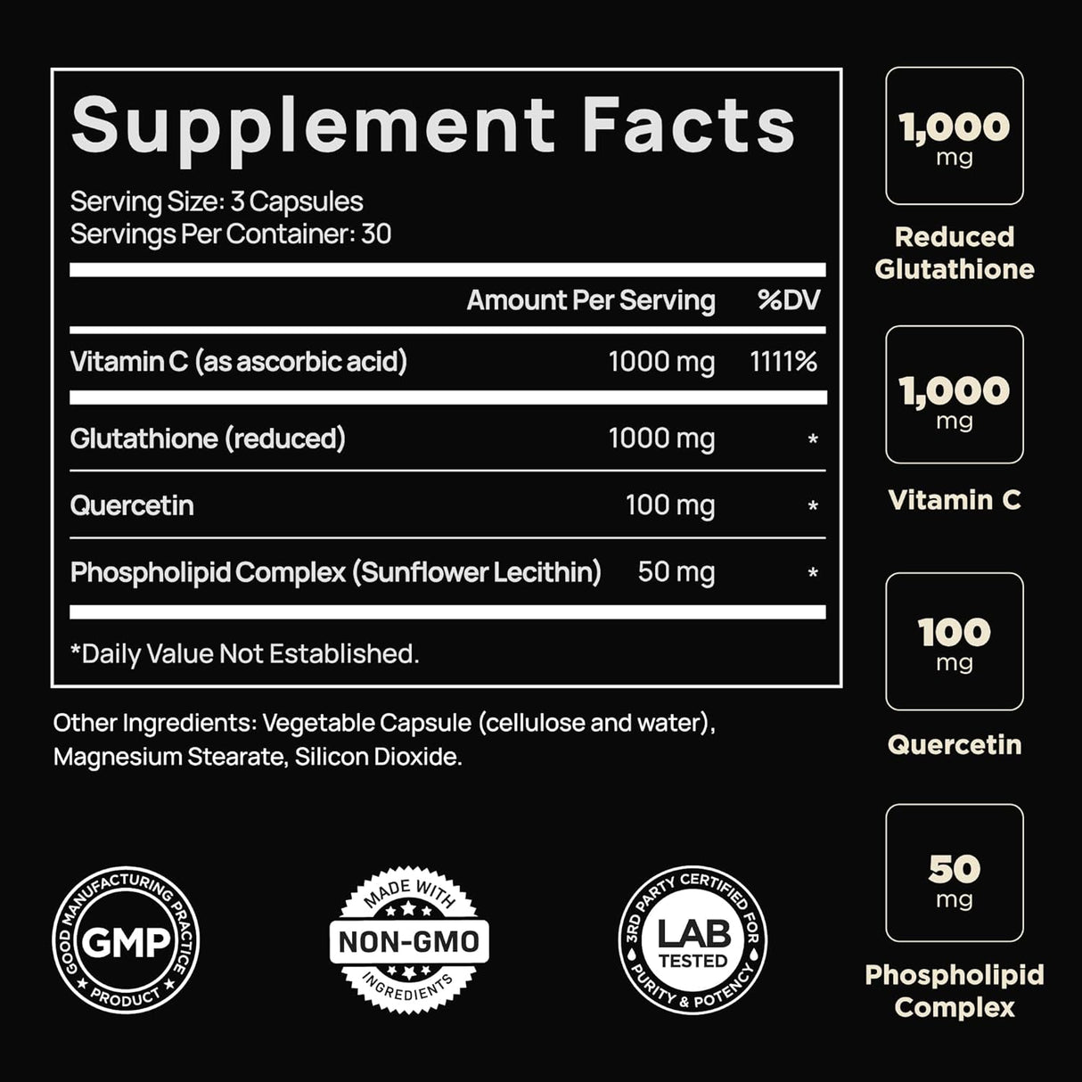 Suplementos Alimenticios de glutatión liposomal triple