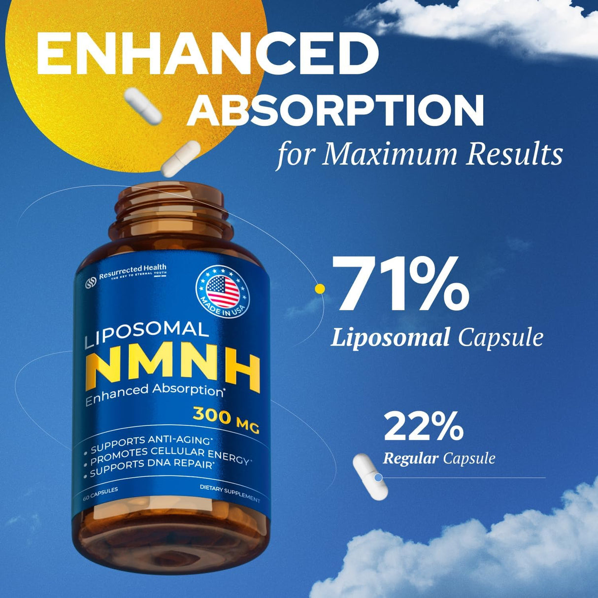 Suplemento NMN Alternativo - NMNH Liposomal Alta Pureza 300mg