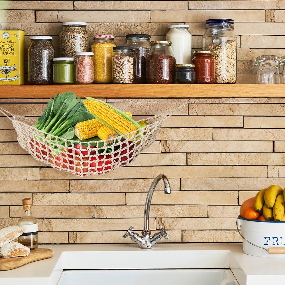 Hamaca para frutas, marca desconocida, 4 ganchos, modelo neto.