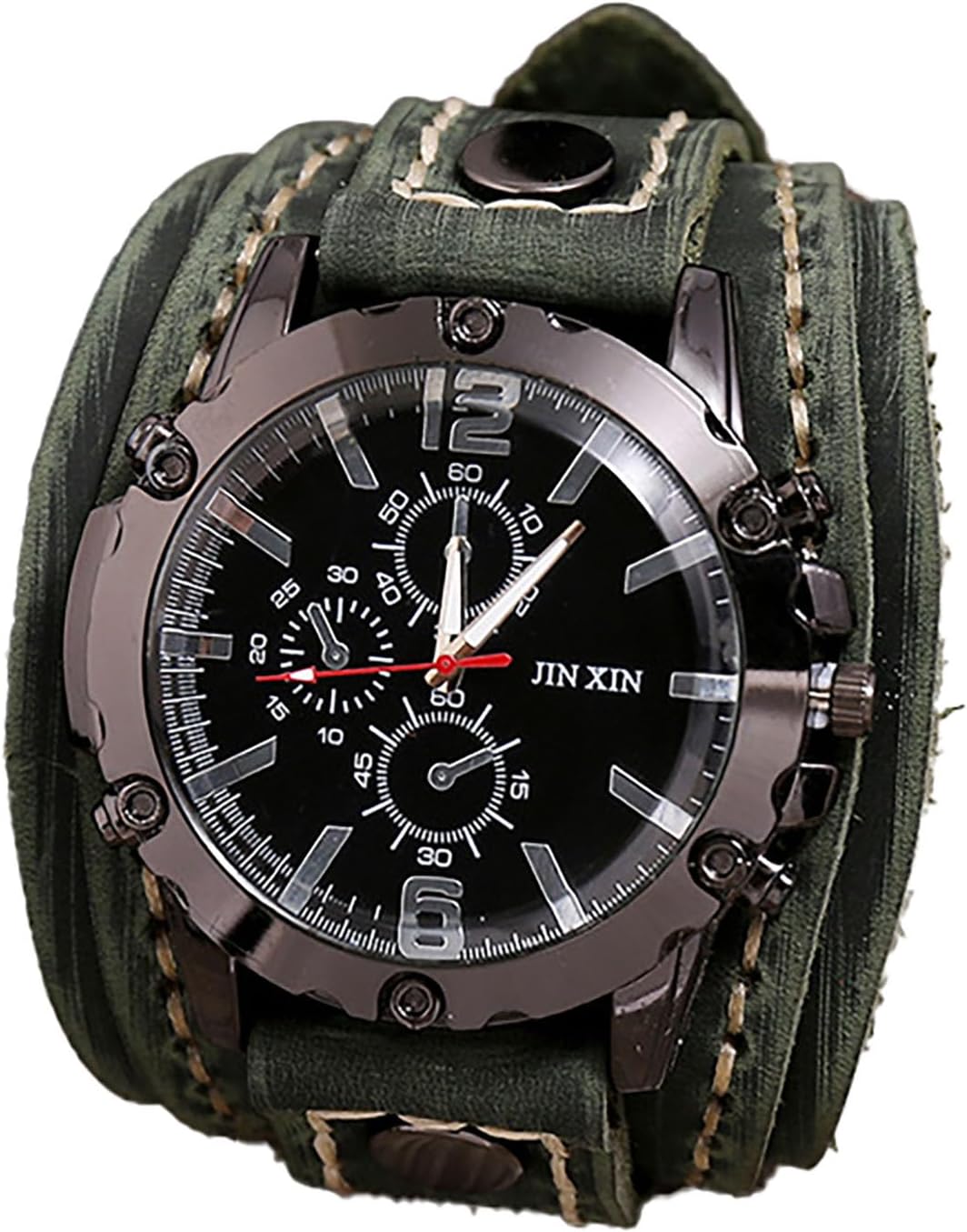 Reloj de cuero para hombre cosido a mano YingHwa