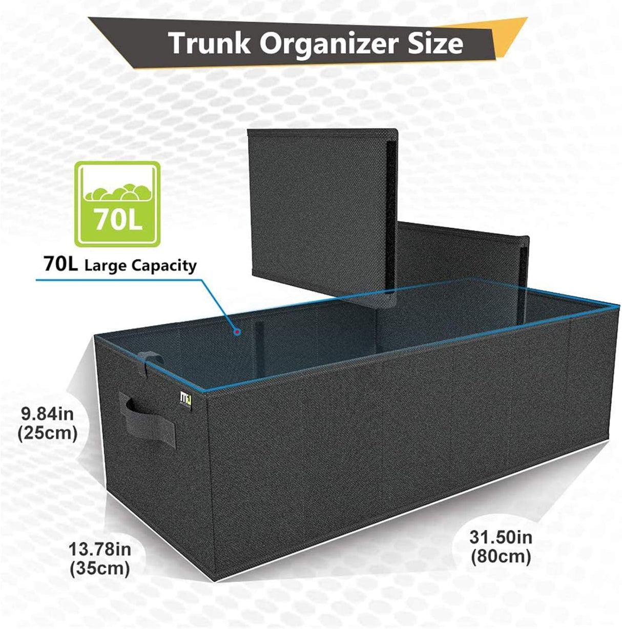 Organizador de Maletero para Auto, Resistente, 3 Compartimentos