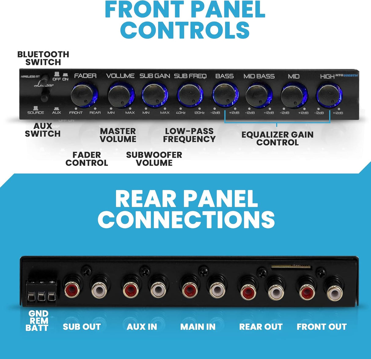 Ecualizador paramétrico inalámbrica Lanzar HTG50EBTH