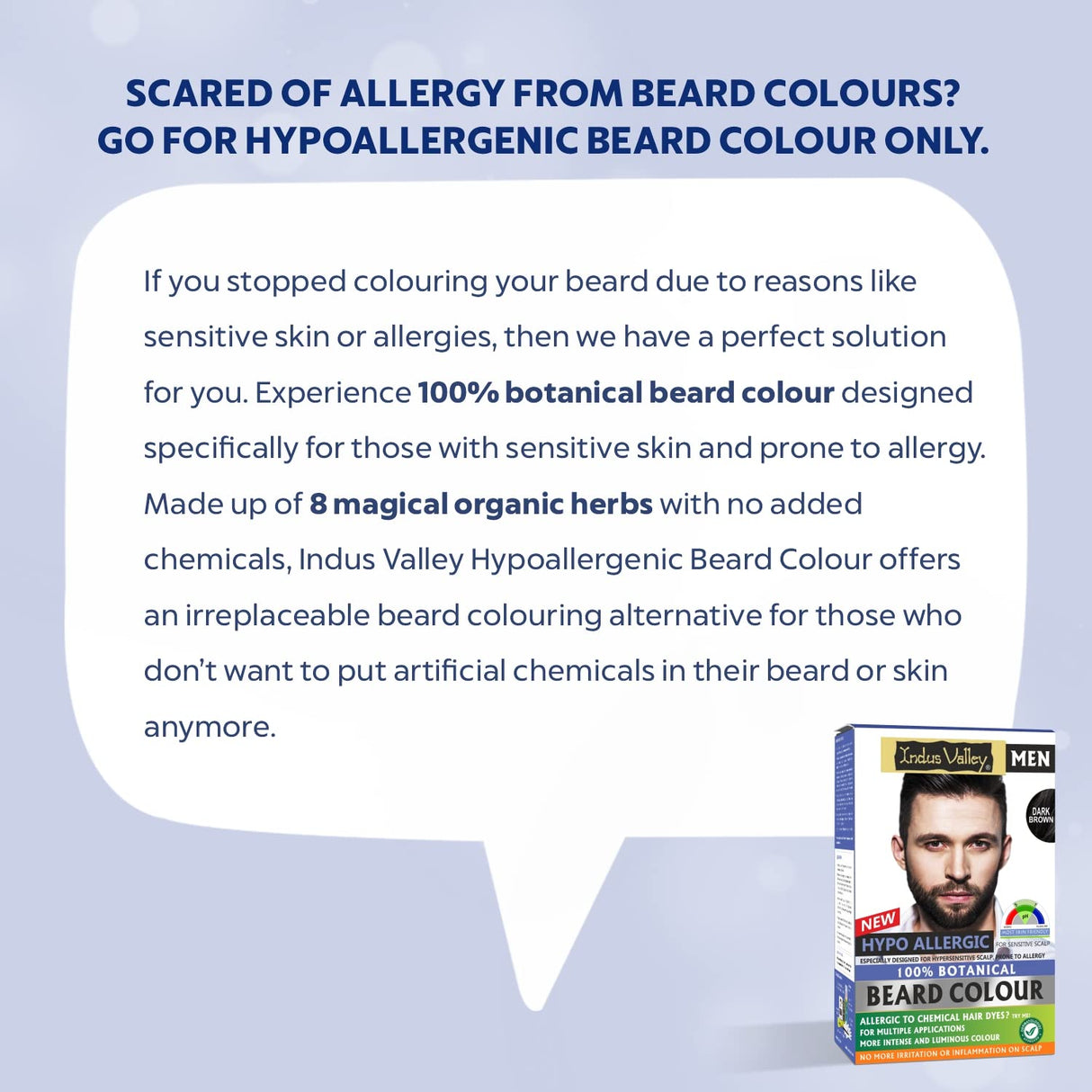 Tinte para barba Indus Valley, 100% botánico, sin amoníaco