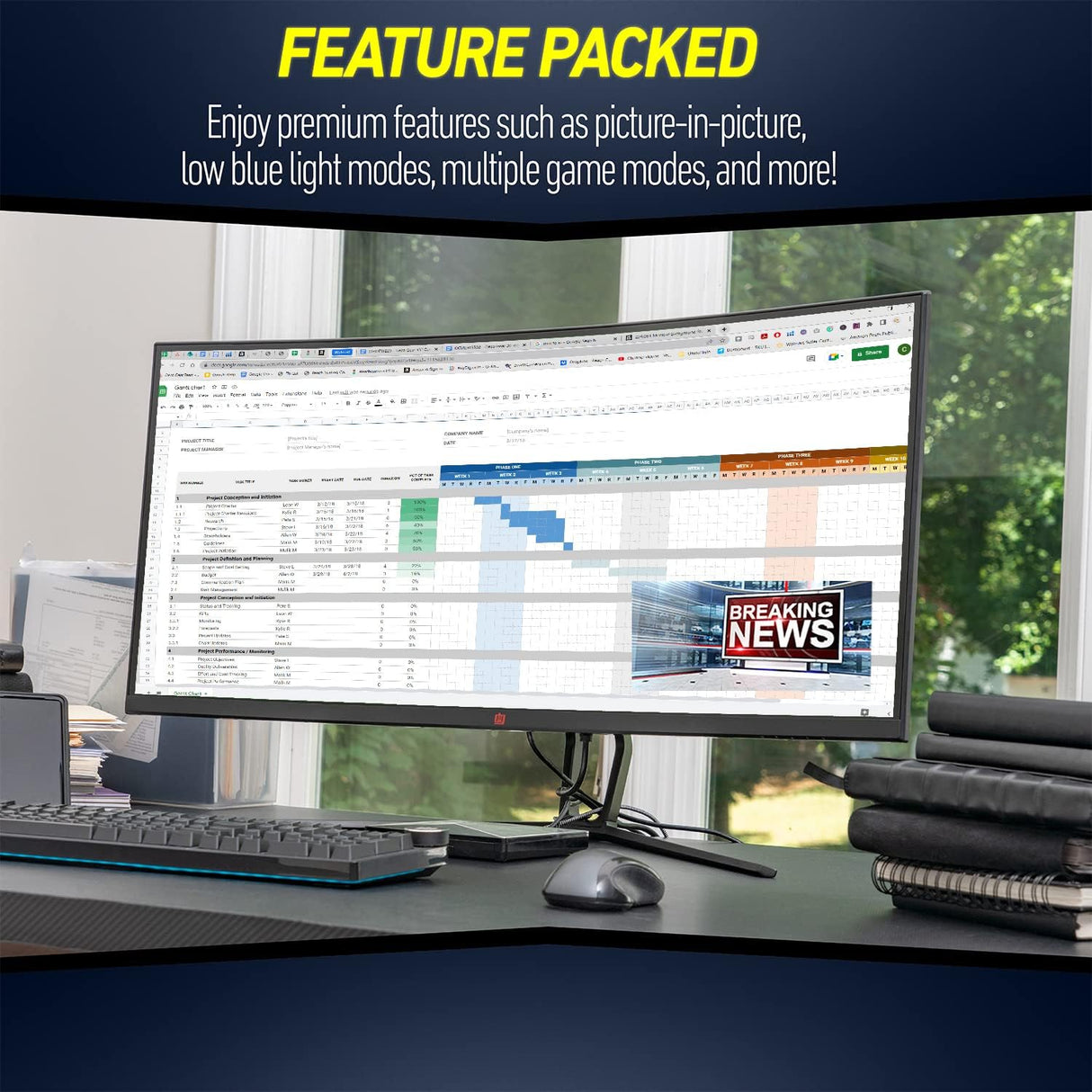 Monitor ultraancho curvado para juegos Deco Gear