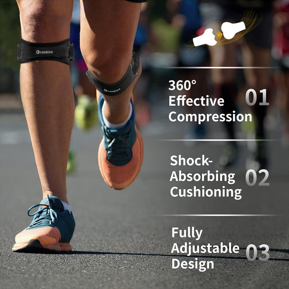 CAMPIVO 2 Pzas Rodilleras Deportivas Soporte, Ajuste, Modelo