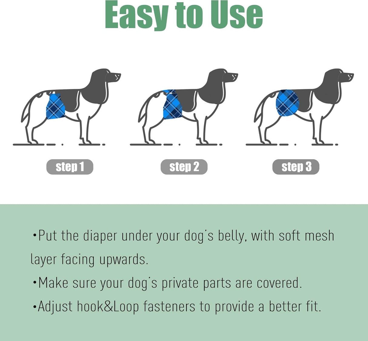 wegreeco Pañales lavables para el vientre para perros machos Pañales lavables para perros machos