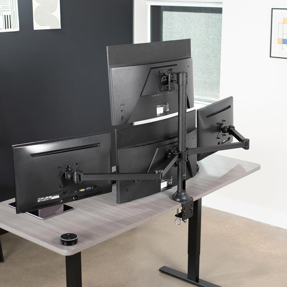 Soporte de escritorio para 4 monitores VIVO, ajustable, STAND-V104A