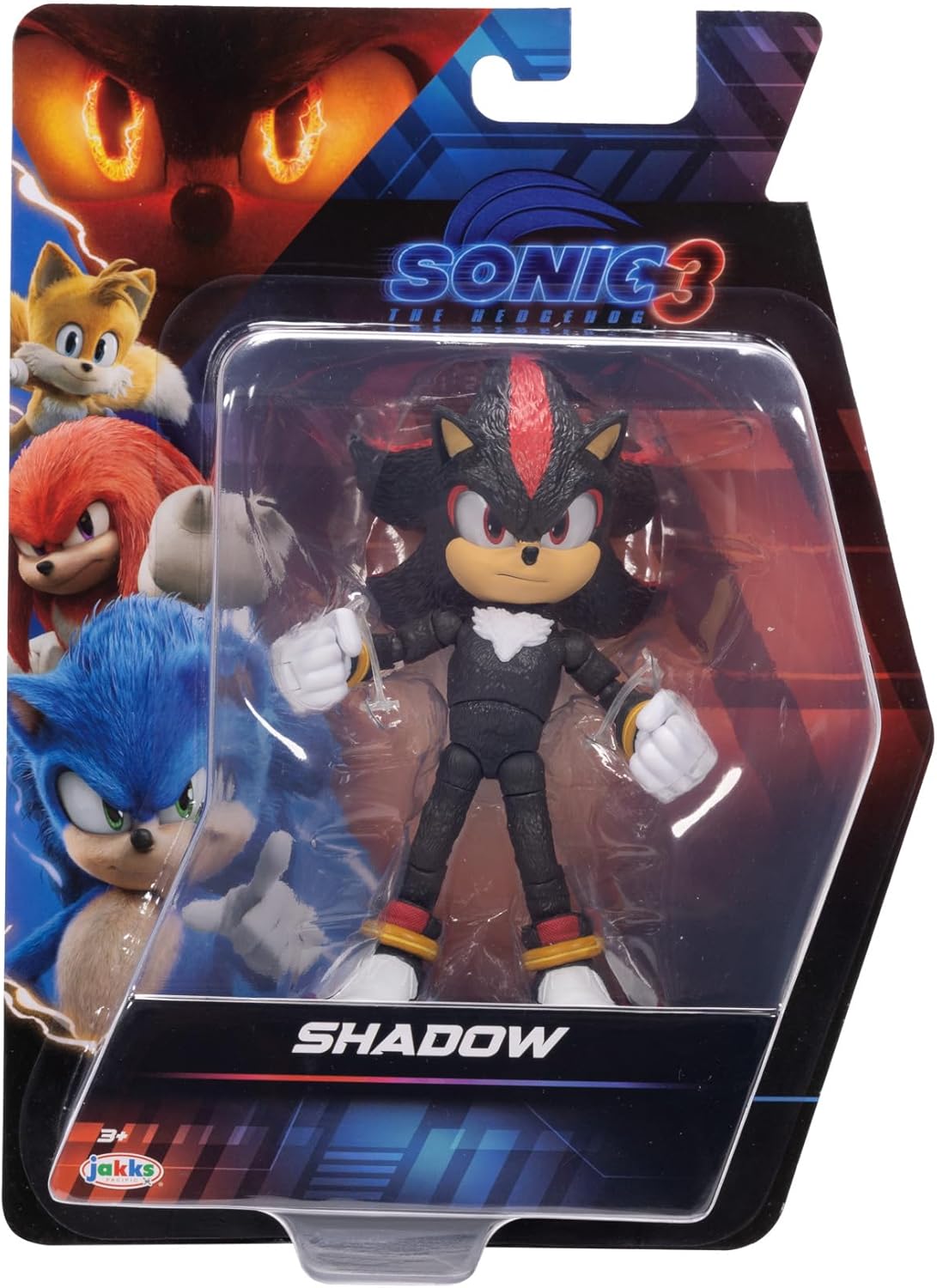 Figurita Shadow Sonic 3, articulada, oficial de la película.