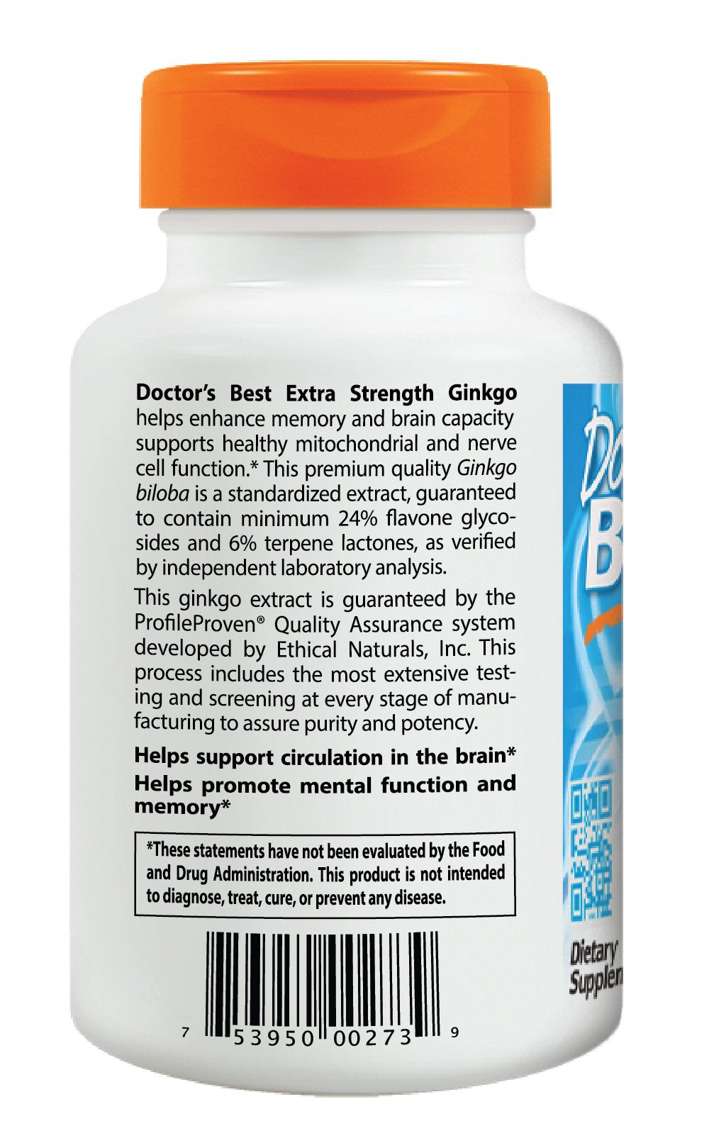 Doctor's Best Extra Strength Ginkgo, Sin OGM, Vegano