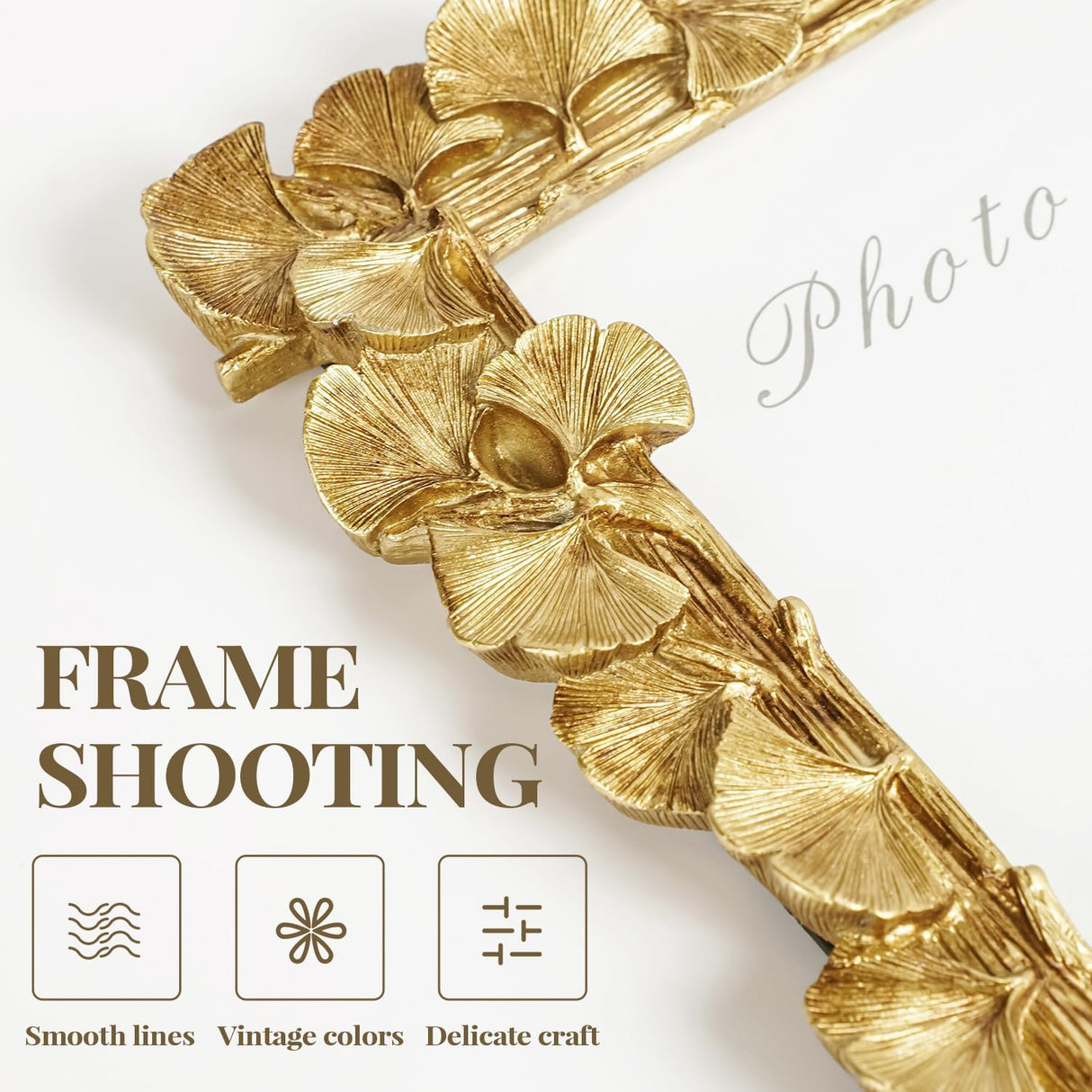 Marco de fotos vintage 5x5, resina texturizada con vidrio