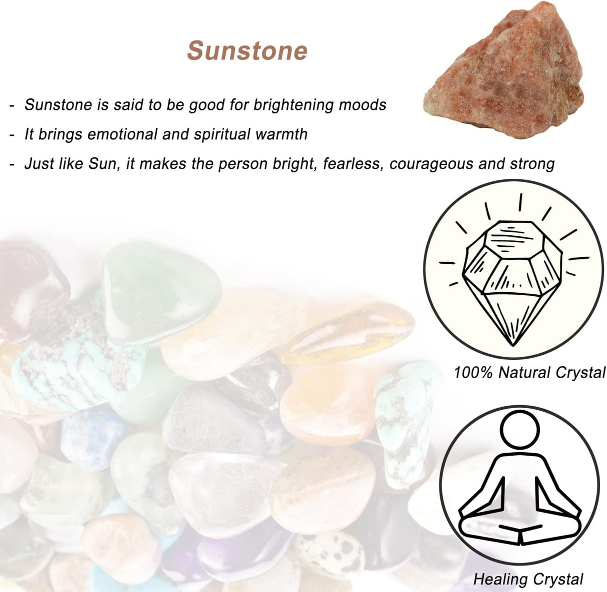 Cristales de Sunstone Naturales, Rústicos para Sanación
