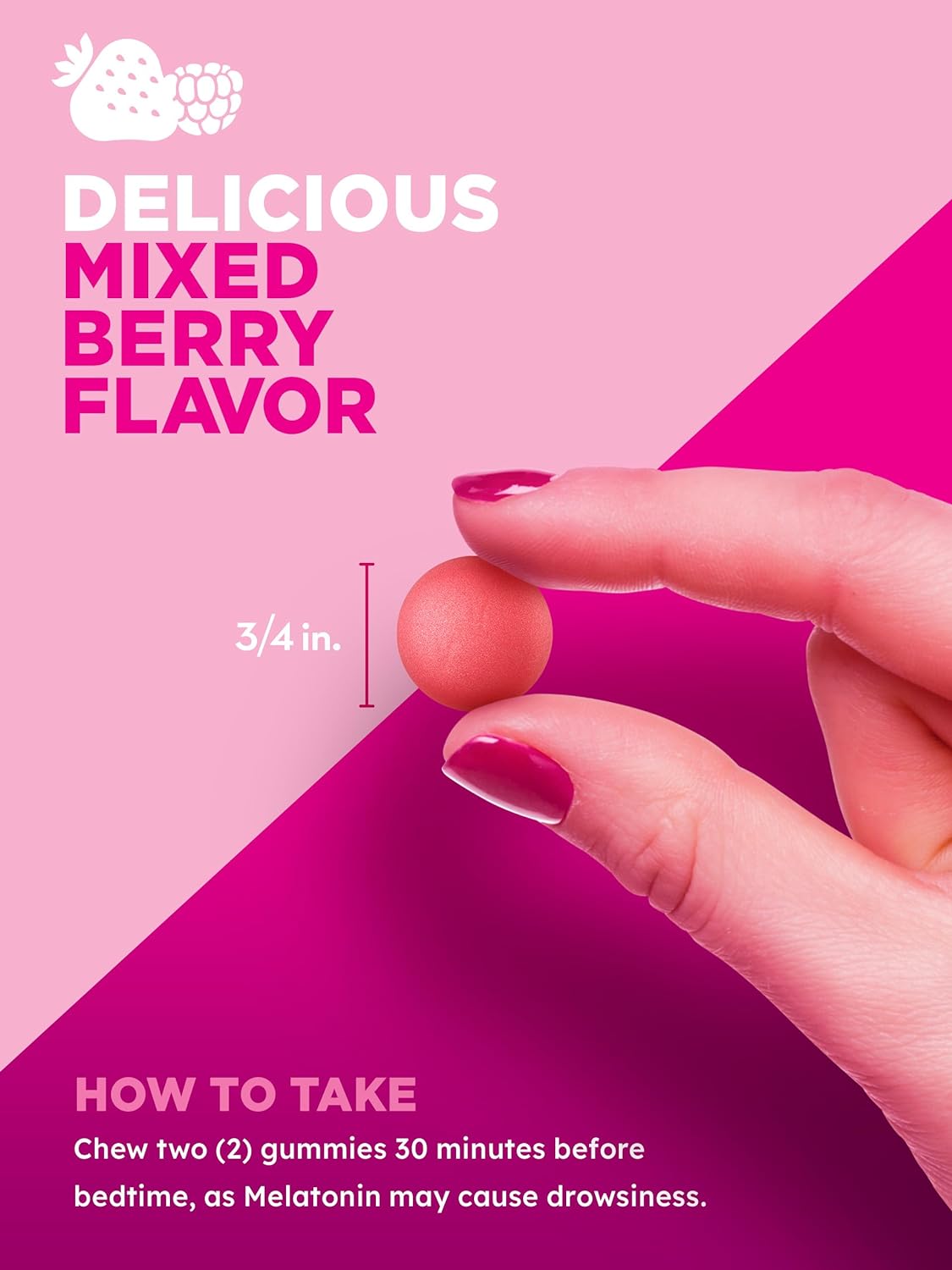 PINK Gomitas de 10 mg Potencia máxima Veganas sin OMG bayas