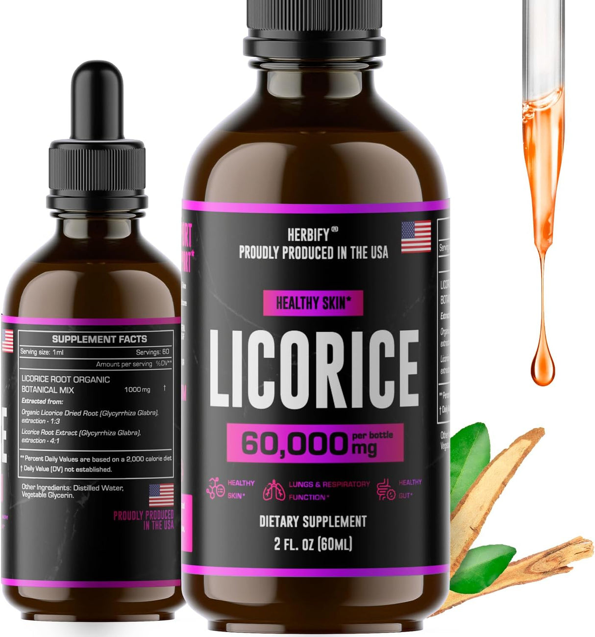 Extracto de Regaliz HERBIFY - Alivio Digestivo y Inmunidad - 2oz