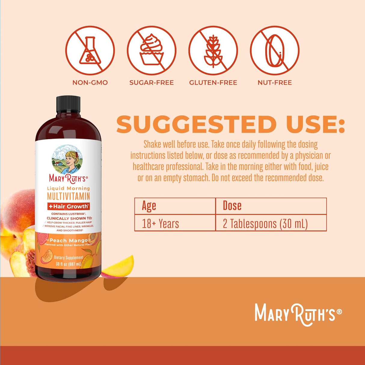 Multivitamínico Líquido MaryRuth's con Biotina 10000mcg