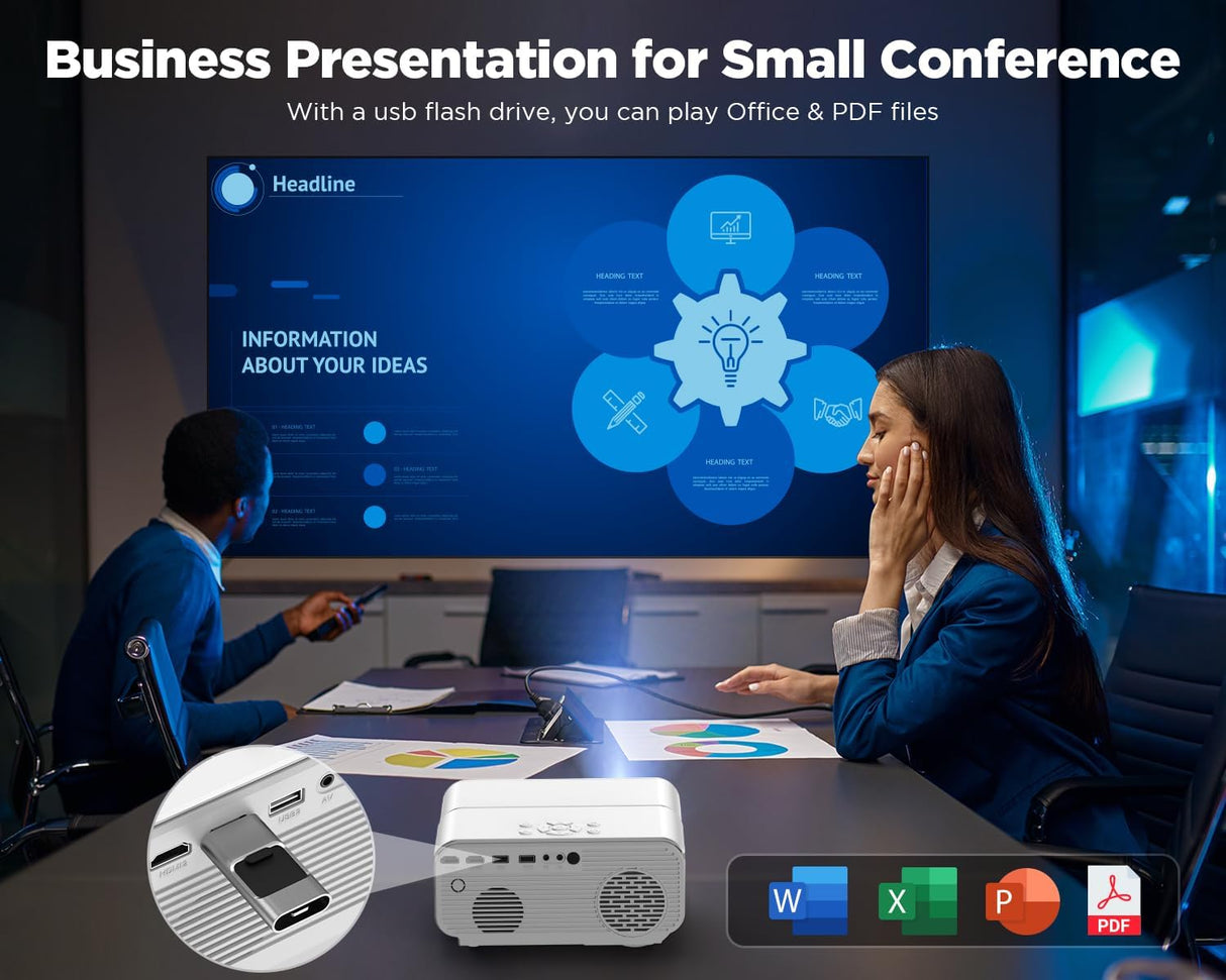 Proyector DBPOWER 4K, 5G WiFi, Bluetooth, 600ANSI, 1080P